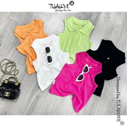 Áo Polo Sát Nách Vải Thun Tăm