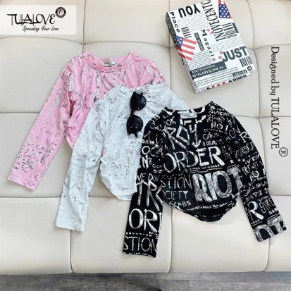 Áo Croptop Dài Tay Họa Tiết Blink