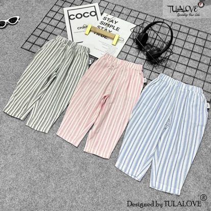 Quần Baggy Kẻ Vải Tho Đũi