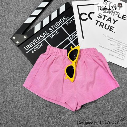 Alternative view of Quần Short Bé Gái Vải Oxford Trơn