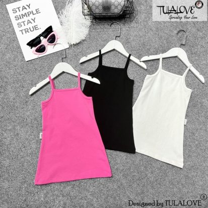 Váy 2 Dây Vải Zip Màu Đơn Sắc