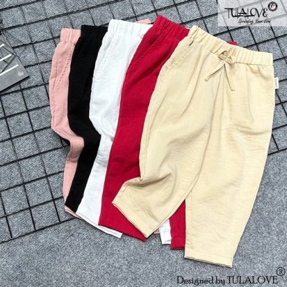 Quần Baggy Vải Đũi Xước