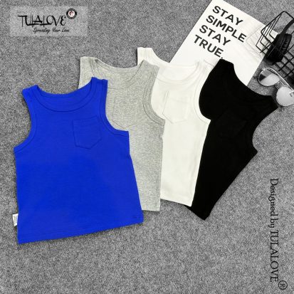 Alternative view of Áo 3 Lỗ Bé Trai Túi Ngực Vải Zip