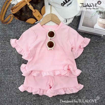 Alternative view of Bộ Quần Áo Bèo Vải Thun Tăm Cộc Tay