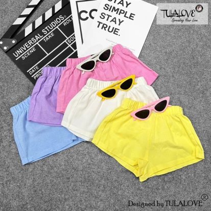 Quần Short Bé Gái Vải Oxford Trơn