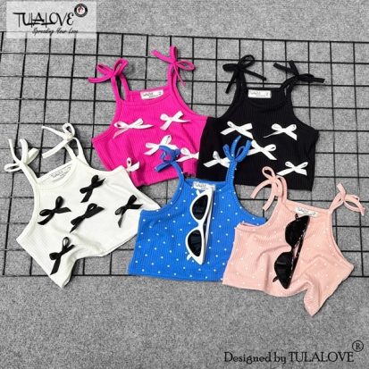 Áo 2 Dây Nơ Vải Thun Tăm