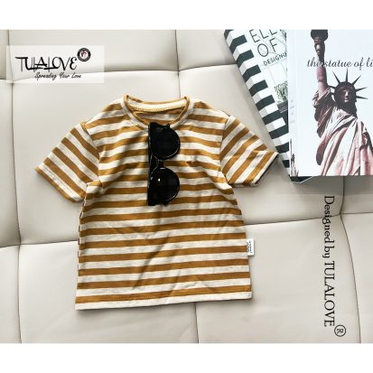 Alternative view of Áo Phông Cộc Tay Kẻ Màu Bé Gái