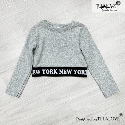 Alternative view of Áo Croptop Dài Tay Bo Gấu Chun Newyork