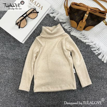 Alternative view of Áo Cổ Lọ Bé Gái Vải Len Tăm