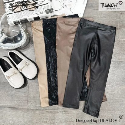 Quần Legging Dài Tráng Da