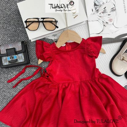 Alternative view of Váy Vải Lụa Tằm Vai Cánh Tiên, Xòe 360